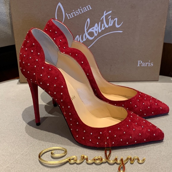 🚫SOLD🚫 Brand New Auth Christian Louboutin Hot Chick Plume Suede Pump - Picture 1 of 7